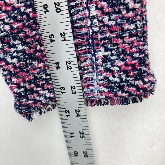 Chico's Cardigan Sweater Structured Notch Collar Women's 4 Raspberry Knit‎ Heavy - Picture 10 of 14